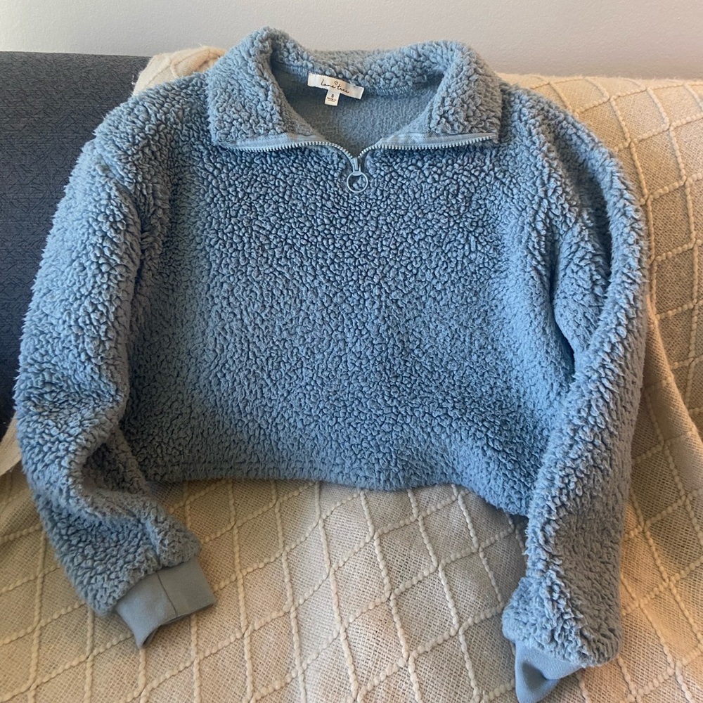 Sky blue teddy jacket